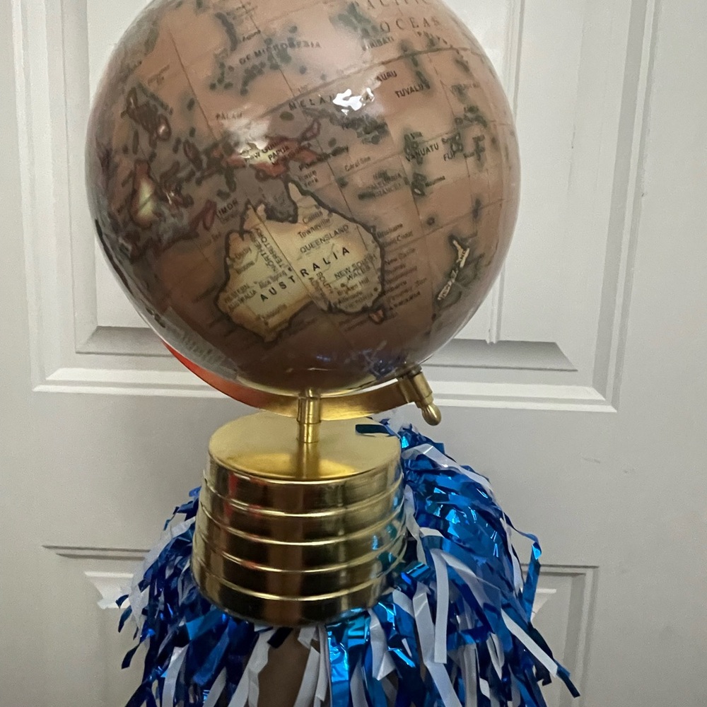 Vintage Style Globe with Gold Stand